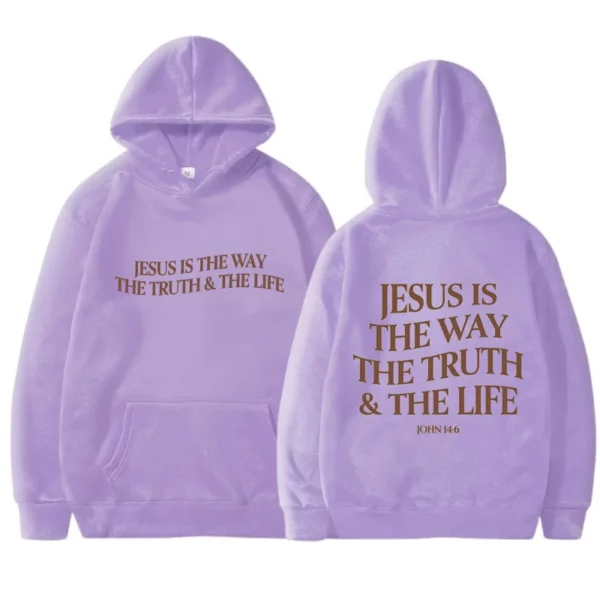 JESUS IS THE Organisements THE TRUTH-Chemise de Protection à Capuche pour Femme, Haut Épais en Velours, à Manches sulf, Ample, Style Coréen, Nouvelle Collection Hiver – Image 7
