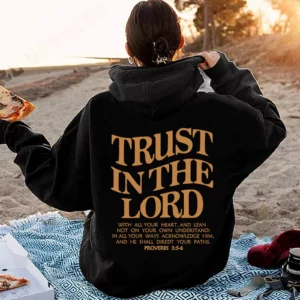 Sweat à capuche foi religieuse, pull Hip Hop, sweat-shirt Y, confiance en le Seigneur, chrétien, verset de la Bible de Jésus, Harajuku