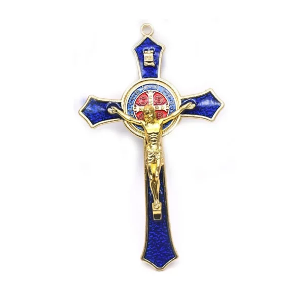 Pendentif croix de Saint benoît, 12x7cm, jésus-Christ, Religion, prière, fournitures de décoration – Image 3