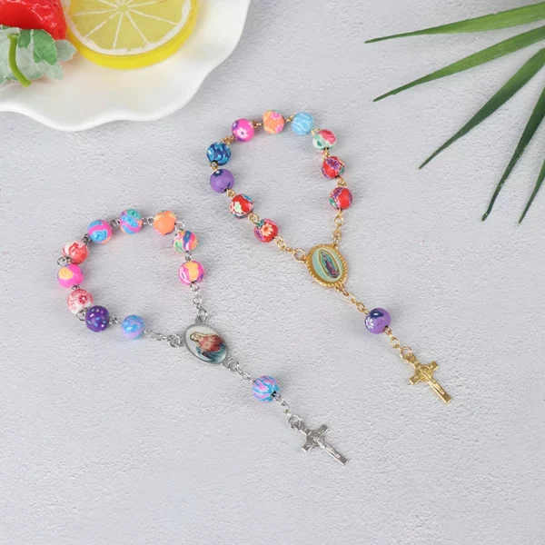 Chapelet perle Bracelet catholique pendentif vierge marie bijoux religieux chrétien centres de table bijoux religieux catholique chrétien – Image 3