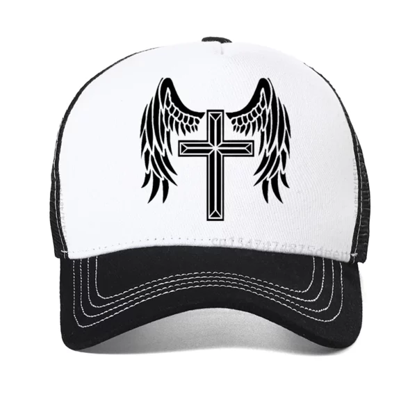 Angel Will Protect You casquette mode unisexe la croix jésus-Christ impression casquette de Baseball Cool mode été visière camionneur chapeau – Image 16