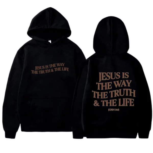 JESUS IS THE Organisements THE TRUTH-Chemise de Protection à Capuche pour Femme, Haut Épais en Velours, à Manches sulf, Ample, Style Coréen, Nouvelle Collection Hiver – Image 15