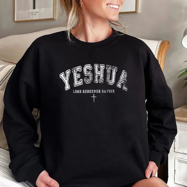 Sweat-shirt Yeshua chrétien vintage, pull Yeshua, chemise religieuse, tee-shirt de foi esthétique, verset biblique en déclin de Jésus, PVD – Image 3
