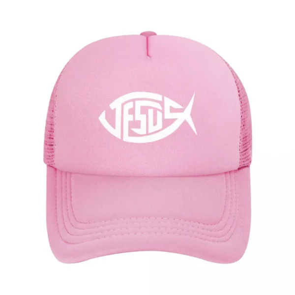 Casquette de Baseball en Maille avec Emblème de Jésus Poisson, Casquette de Camionneur Hip Hop, Ichthile Ichthus, Casquette de Course Réglable – Image 9