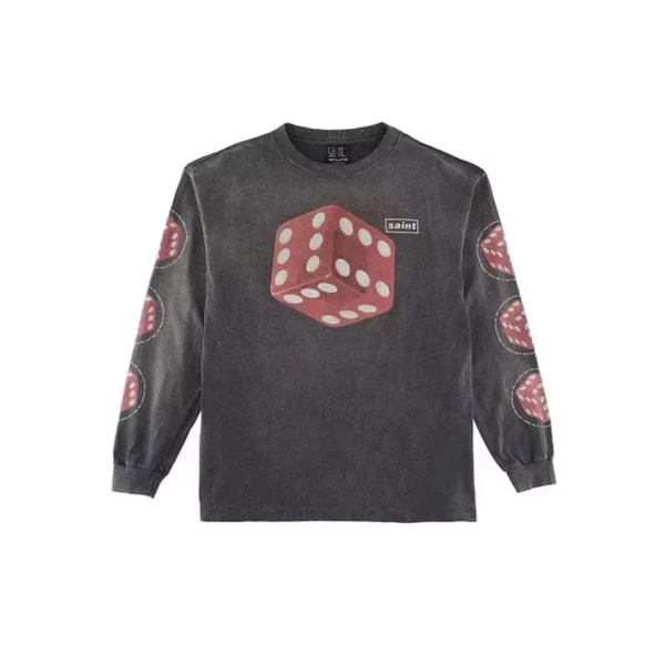 Toutes les saisons meilleure qualité coton Vintage lavé noir endommagé t-shirt hommes femmes jésus imprimé Saint à manches longues t-shirts hauts – Image 12