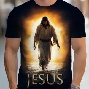 Hommes 3D jésus impression T-Shirt à manches courtes décontracté col rond mains de prière conception T-Shirt pour hommes nouveau en surdimensionné T-Shirt hauts