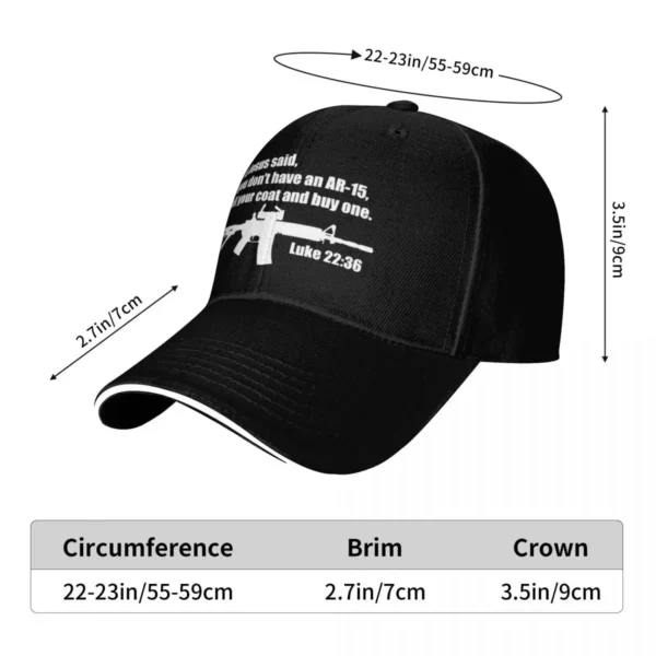 Jésus dit Ar-15 conception respirante hommes chapeaux casquette de Baseball casquette de Baseball hommes – Image 6