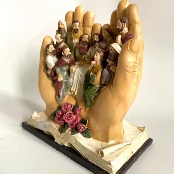 F68d Jésus religieux Figurine Résine statue le dernier souper sur le pour palme