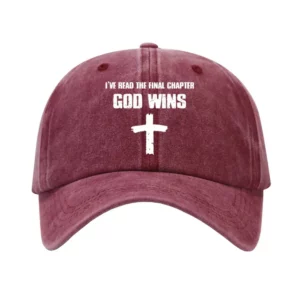GOD Wins-Casquette de Baseball en Coton Délavé pour Homme et Femme, Chapeau à Bord Incurvé, avec Lettres Croisées Imprimées, à la Mode, Style Hip Hop