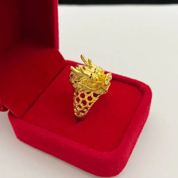 Bague à extrémité ouverte pour hommes, nouveau magasin d'or, même Style, avec robinet réglable, beau cadeau, bijoux 9999, or véritable 24K – Image 3