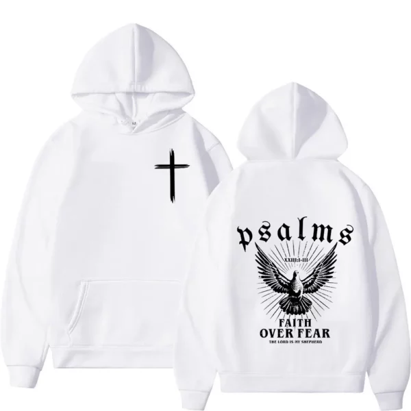 Sweat-shirt à capuche pour hommes et femmes, de haute qualité, à la foi chrétienne de jésus sur la peur, verset de la Bible, pulls Vintage à la mode, Streetwear – Image 34