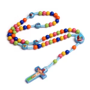 Chapelet pour enfants tissé à la main enfants collier chrétien catholique jésus Christ homme collier préféré