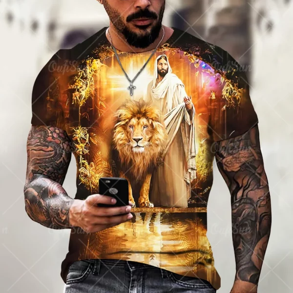 Christ jésus T-Shirt pour hommes impression 3D T-Shirt livraison gratuite vêtements à manches courtes Streetwear Vintage hauts T-Shirt hommes vêtements – Image 10