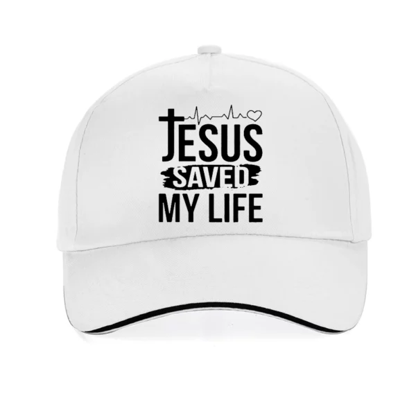 Chapeau d'été imprimé jésus sauvé ma vie casquette de baseball j'appartiens à jésus casquettes hommes coton Christ Religion fe chrétienne chapeaux – Image 18