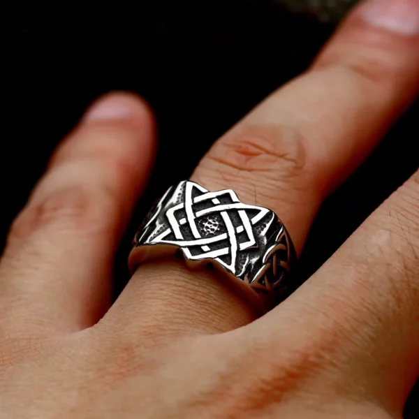 BEIER – bague étoile slave de russie pour hommes, amulette Svarog, en acier inoxydable, bijoux Vintage, cadeau, vente en gros, nouvelle mode 2023 – Image 13