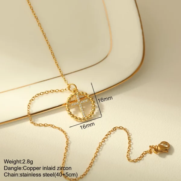 Croix Collier Pour Les Femmes Bohème Jésus Vierge Marie Choker Boho Zircon Colliers En Acier Inoxydable Longue Chaîne Nouveau Dans le cou Bijoux – Image 42
