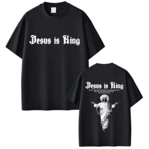 Jésus est roi T-shirt graphique chrétien religieux à manches courtes T-shirts été hommes femmes mode gothique Rock T-shirt Streetwear