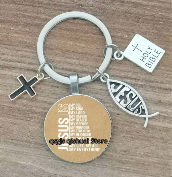 Porte-Clés Personnalisé avec Lettres de Dieu Imprimées, Ornement de la Foi de Jésus, Cadeau de Manucure – Image 15