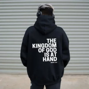 Sweat à capuche chrétien pour homme et femme, symbole positif, verset biblique, Jésus, le royaume de dieu est à portée de main, slogan imprimé PVD, streetwear