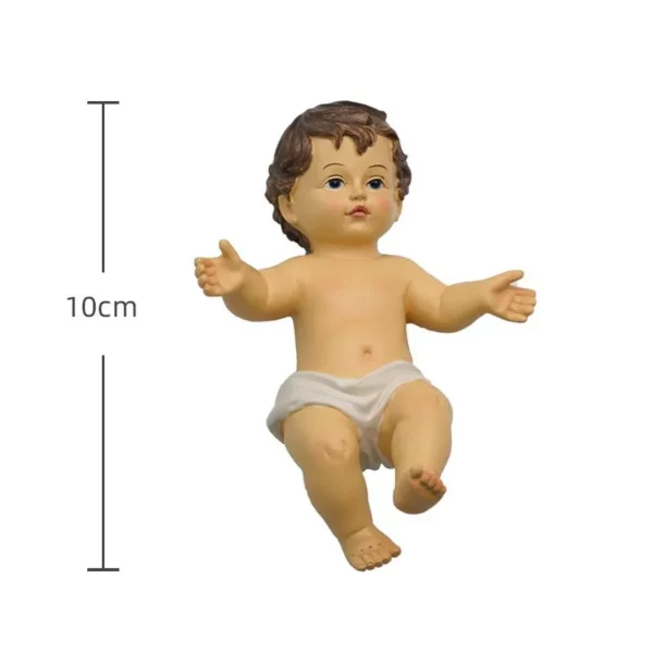 Statue de poupée de jésus pour bébé, 6cm/10cm/15cm, ornement de l'avent pour bébé, Figurine religieuse de jésus, maison, église, décoration artisanale de noël, cadeau – Image 7