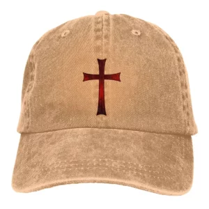Casquette de baseball pour hommes, un vieux rouge craquelé, croisé chrétien, chevalier templier, casquettes de camionneur, chapeau de papa, croix de Jésus, chapeaux de golf