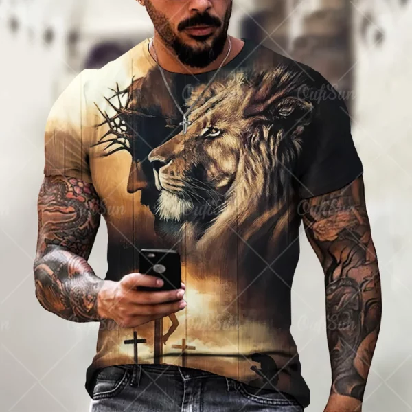 Christ jésus T-Shirt pour hommes impression 3D T-Shirt livraison gratuite vêtements à manches courtes Streetwear Vintage hauts T-Shirt hommes vêtements – Image 27
