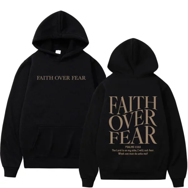 Sweat-shirt à capuche pour hommes et femmes, de haute qualité, à la foi chrétienne de jésus sur la peur, verset de la Bible, pulls Vintage à la mode, Streetwear – Image 29