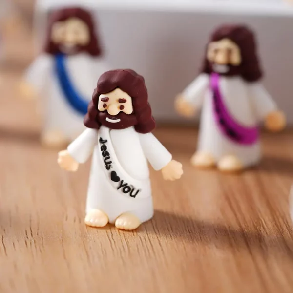 Statues de jésus miniatures en PVC, 50 pièces, figurines religieuses de table, décorations cadeaux de noël, pâques, Halloween, fête – Image 18