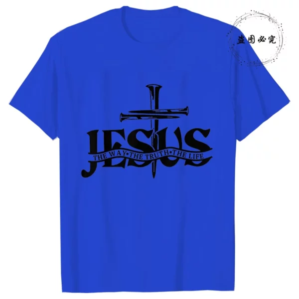Jésus modèle hommes T-shirt mode graphique Y2k hauts à manches courtes t-shirts été décontracté en plein air Streetwear mâle vêtements surdimensionnés – Image 13