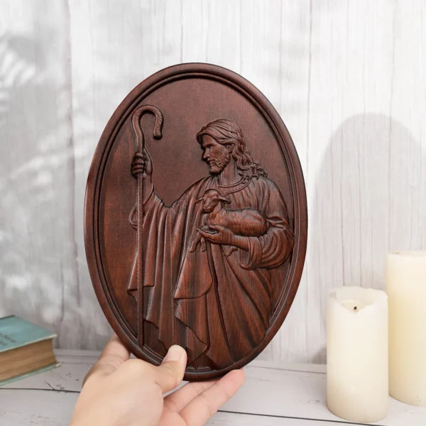 Décoration murale religieuse de berger de jésus, figurine catholique d'icône du Christ – Image 7