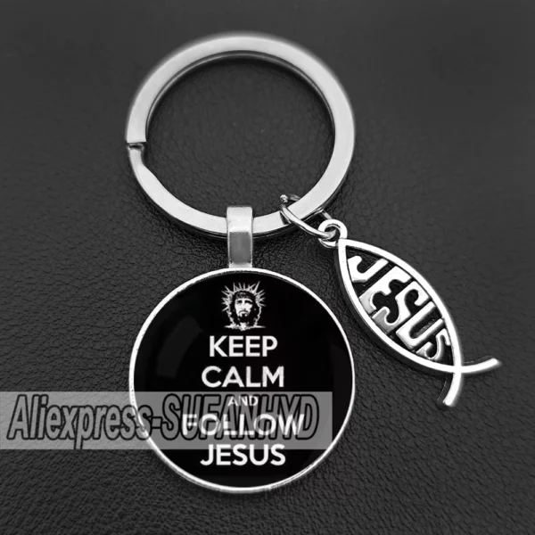 J'aime Jésus porte-clés pour femmes porte-clés chrétien croix cadeau pour hommes – Image 10