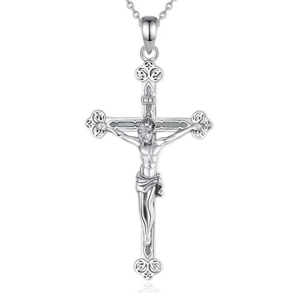 Eudora nouveau 925 en argent Sterling Crucifix croix collier jésus amulette pendentif religieux hommes femmes bijoux personnalité cadeaux – Image 9