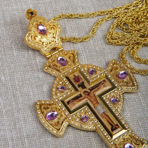 Russie Évêque de Pâques Prêtre Pectoral Jésus Croix Collier Pendentif Pasteur Orhodoxe Plante d'Or К uutст нап Daarсzis с  Ijп.05. – Image 17