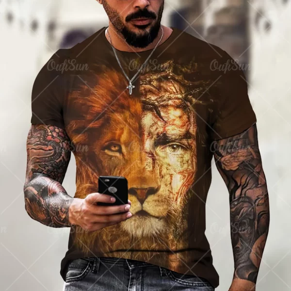 Christ jésus T-Shirt pour hommes impression 3D T-Shirt livraison gratuite vêtements à manches courtes Streetwear Vintage hauts T-Shirt hommes vêtements – Image 19