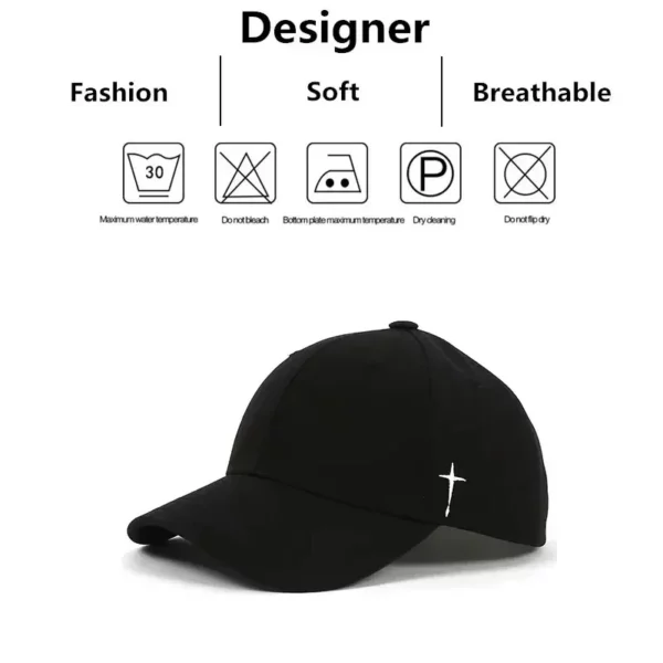 Casquettes de Baseball unisexes avec broderie croisée latérale, chapeaux décontractés réglables pour l'extérieur, chapeau de protection solaire, printemps et automne – Image 6