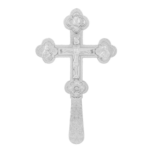 Croix de jésus orthodoxe Croix orthodoxe à main 8,5 pouces en alliage de zinc croix dorée culte prière baptême orthodoxe – Image 8
