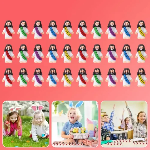 Figurines du petit jésus de pâques, 20/30 pièces, jouets de pâques, cadeaux de fête religieuse scolaire, remplissage d'œufs de pâques, décoration, nouveauté – Image 2