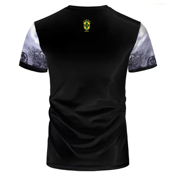 Décontracté hommes brésil édition spéciale jésus Football maillot à séchage rapide arrivée noir gris adultes enfant T-shirt Football formation vêtements – Image 2