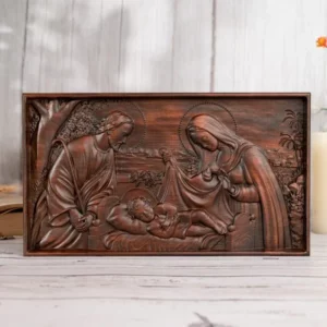 Scène de nativité de figurine religieuse de haute qualité pour la décoration de la maison, cadeau Mural de la sainte famille jésus-Christ catholique