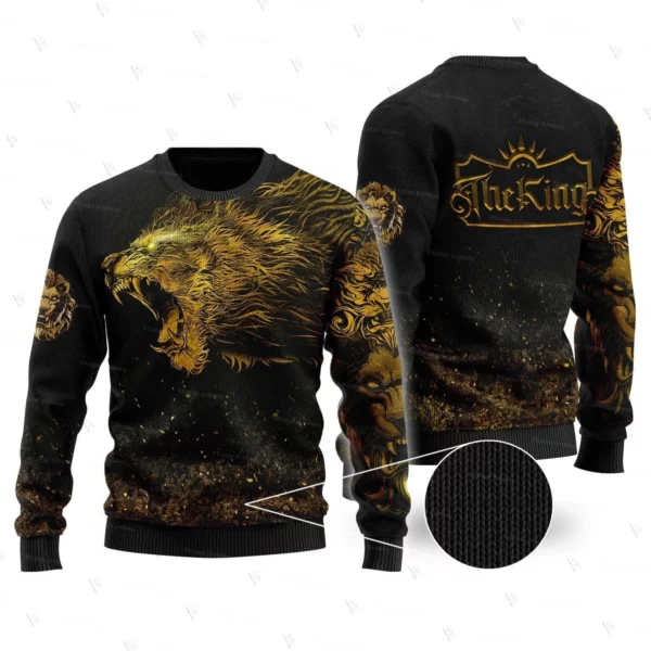 Nom personnalisé Animal roi Lion jésus Cosplay tatouage noël laid pull 3DPrint Harajuku pull décontracté hiver sweats X2 – Image 5