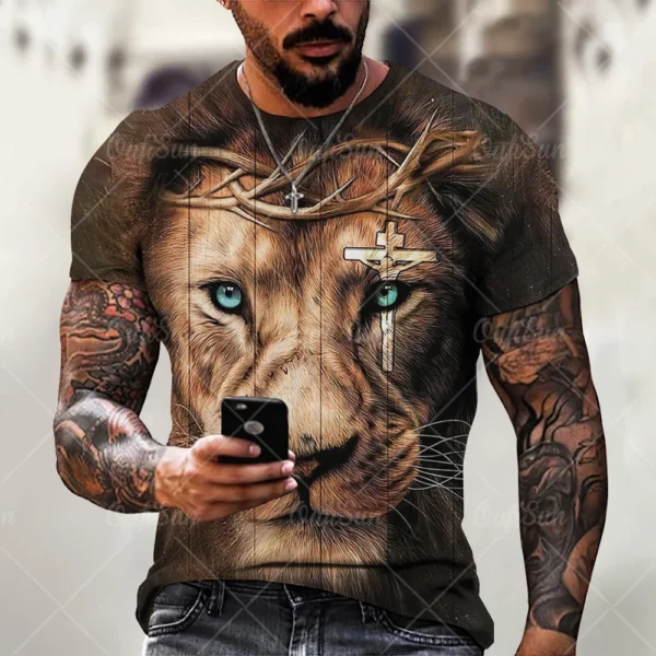 Christ jésus T-Shirt pour hommes impression 3D T-Shirt livraison gratuite vêtements à manches courtes Streetwear Vintage hauts T-Shirt hommes vêtements – Image 8