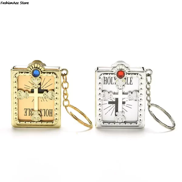 Mini porte-clés de la saint Bible, 1 pièce, papier Miniature religieux anglais, spirituel, chrétien, couverture de jésus, cadeau – Image 4
