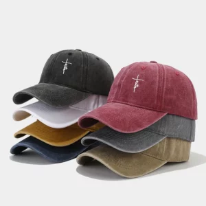 Casquette unisexe Faith Cross Littérature, casquette d'opérabilité vintage délavée, douce, respirante, réglable, style hip-hop, papa, costume