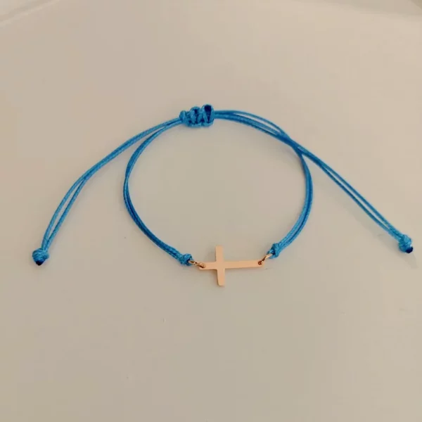 Bracelet à breloques croix en acier inoxydable pour hommes et femmes, 10 pièces, fait à la main, tressé, chaîne porte-bonheur réglable, bijoux cadeau – Image 12