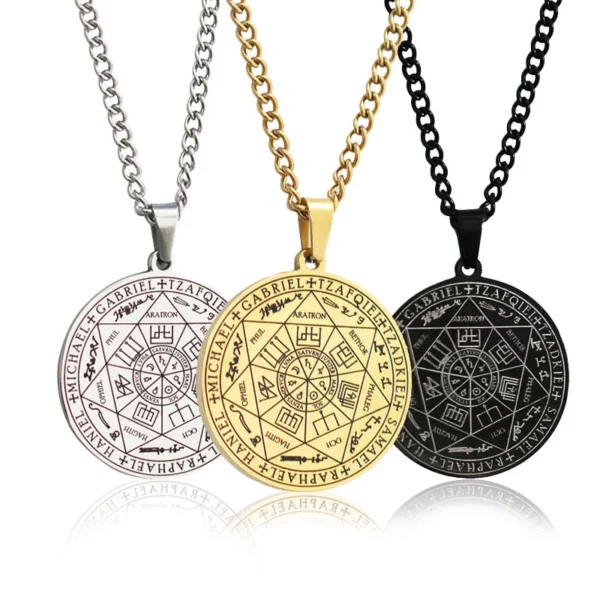HNSP Hells Angels – collier en acier inoxydable 316L pour hommes et femmes, pendentif Talisman de salomon, protection de la Religion, accessoires bijoux – Image 5