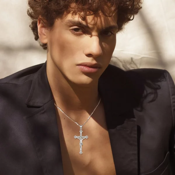 Eudora nouveau 925 en argent Sterling Crucifix croix collier jésus amulette pendentif religieux hommes femmes bijoux personnalité cadeaux – Image 5