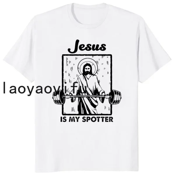 Rétro Vintage jésus Christ gymnase t-shirts hommes pur foi chrétienne t-shirt haut à manches courtes drôle imprimé graphique t-shirt cadeau – Image 26