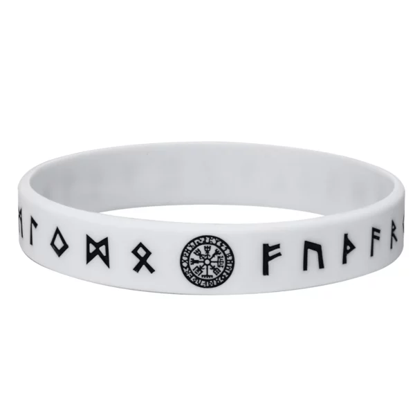 Vnox – Bracelet en Silicone pour hommes, 12mm, Bracelet en caoutchouc souple, boussole Viking nordique Rune Almut, ensemble de bracelets – Image 21