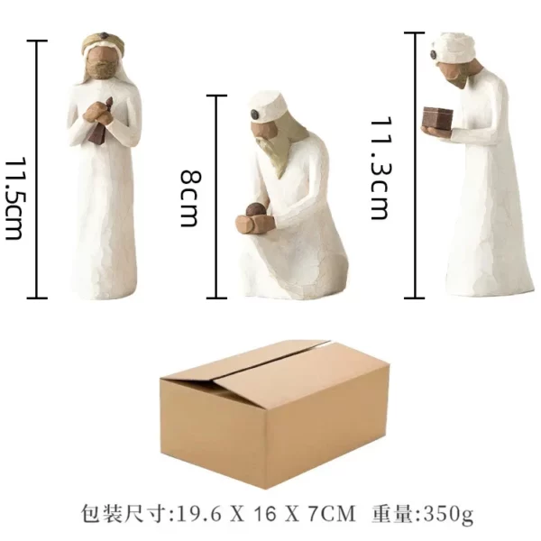 Figurine d'arbre de saule de la Sainte Famille, ensemble religieux de la Nativité de Jésus de Pâques, statue peinte à la main, ornements de chambre, artisanat de décoration de la maison – Image 11