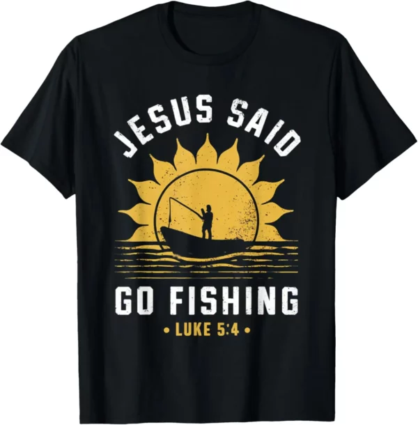 T-shirt chrétien imprimé sur demande pour hommes, Jésus a dit que le Christ va à la pêche, Faith Graphic, Camisas Streetwear – Image 11